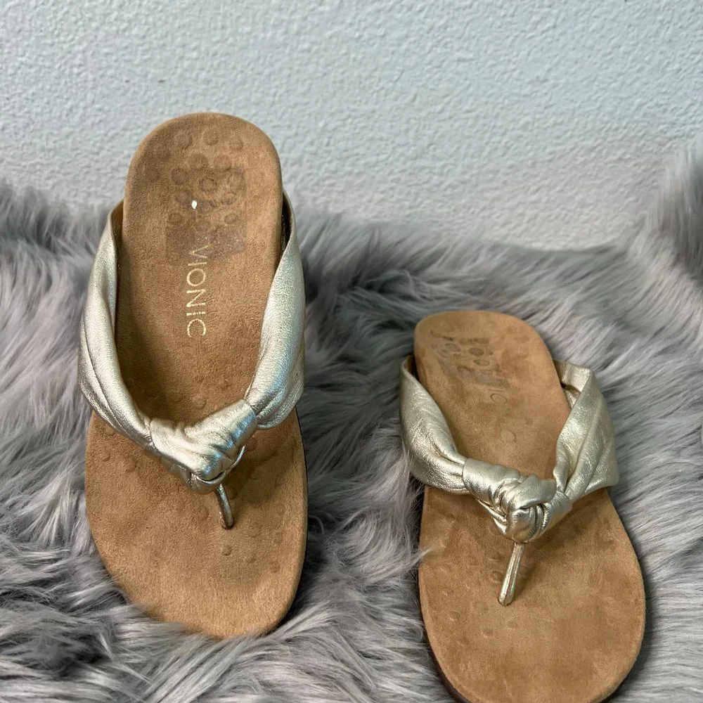 Vionic Womens‎ Rest Pippa Toepost Sandals Champagne Ladies' Size 6
